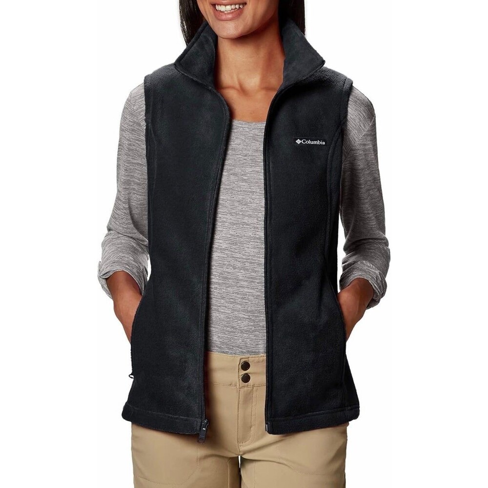 Columbia Women’s Black Benton Springs Fleece Vest NWOT Size Medium - Picture 1 of 6